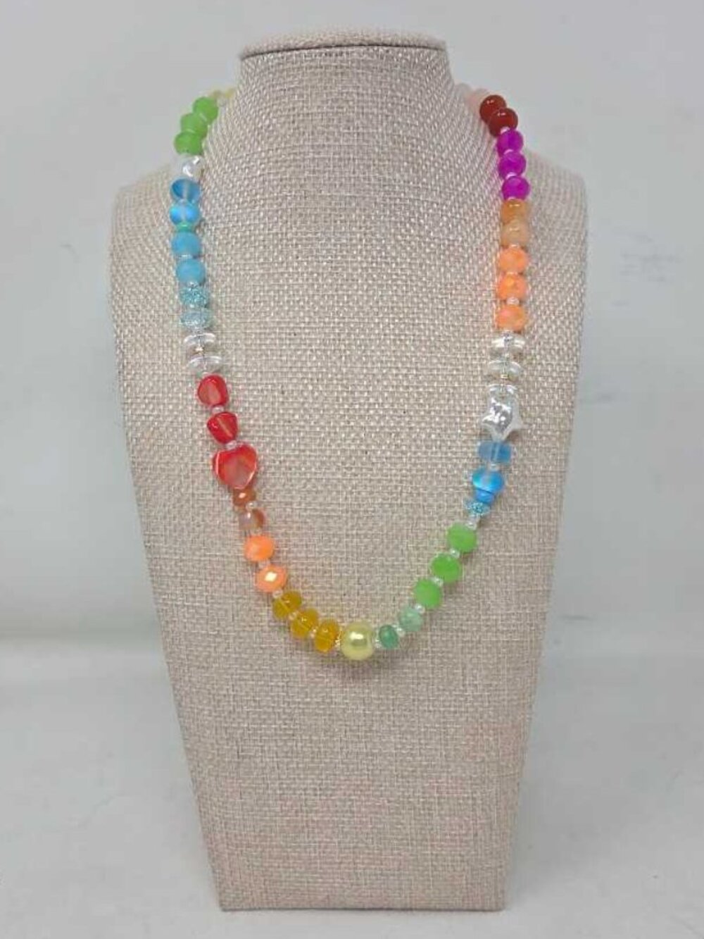 New Anthropologie rainbow stone necklace in Supernova colors